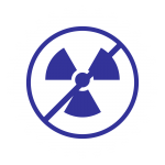 Radiation free imaging icon showing radiation symbol